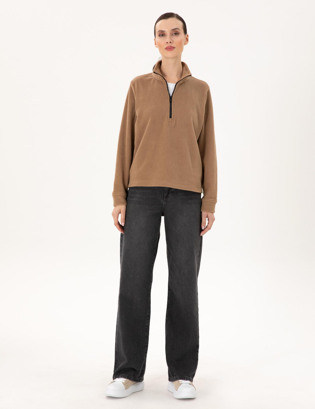 Camel Oversize Polar Sweatshirt