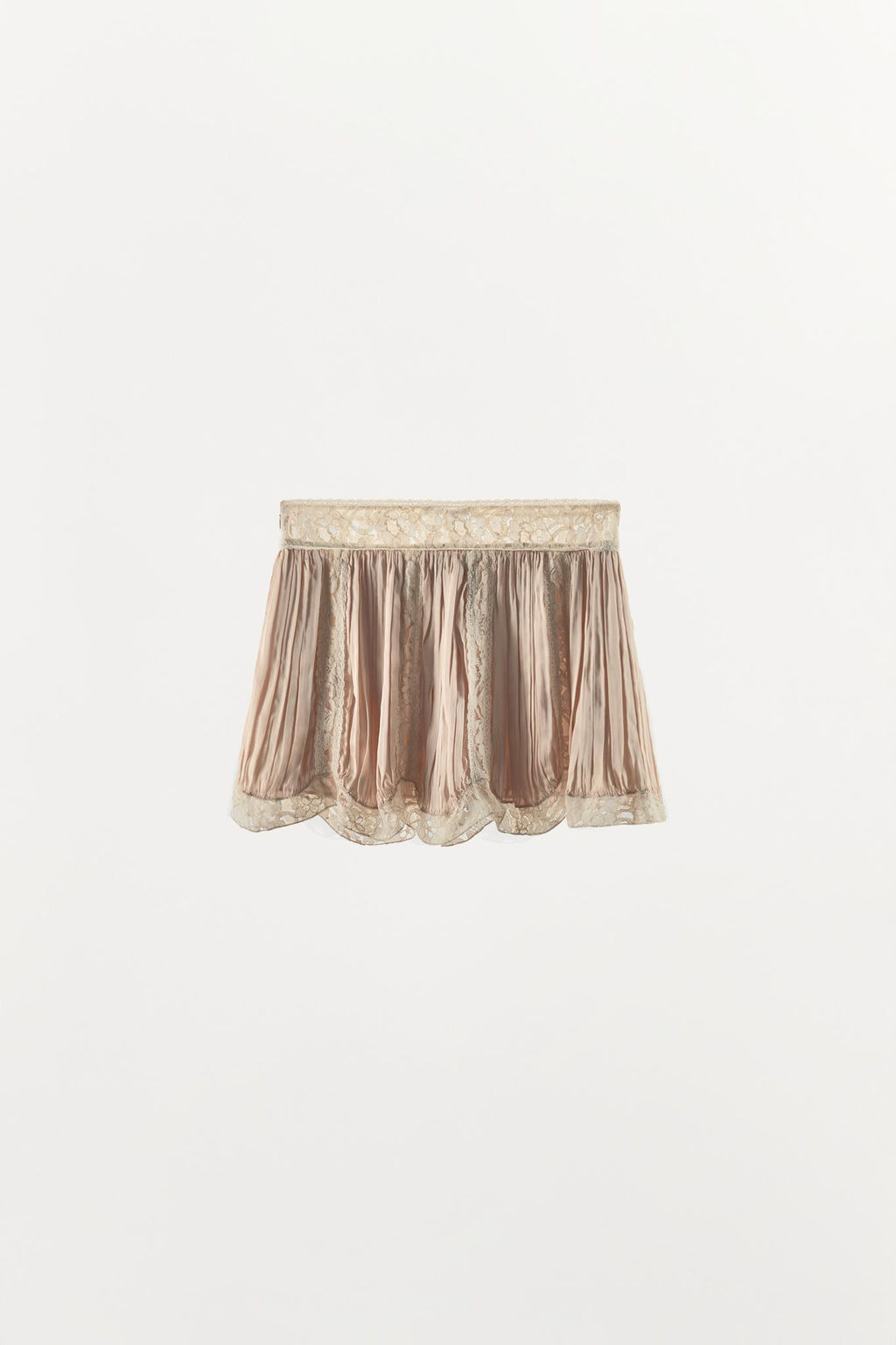 FALDA MINI PLISADA ENCAJE ABALORIOS / Rosado - Zara фото 4