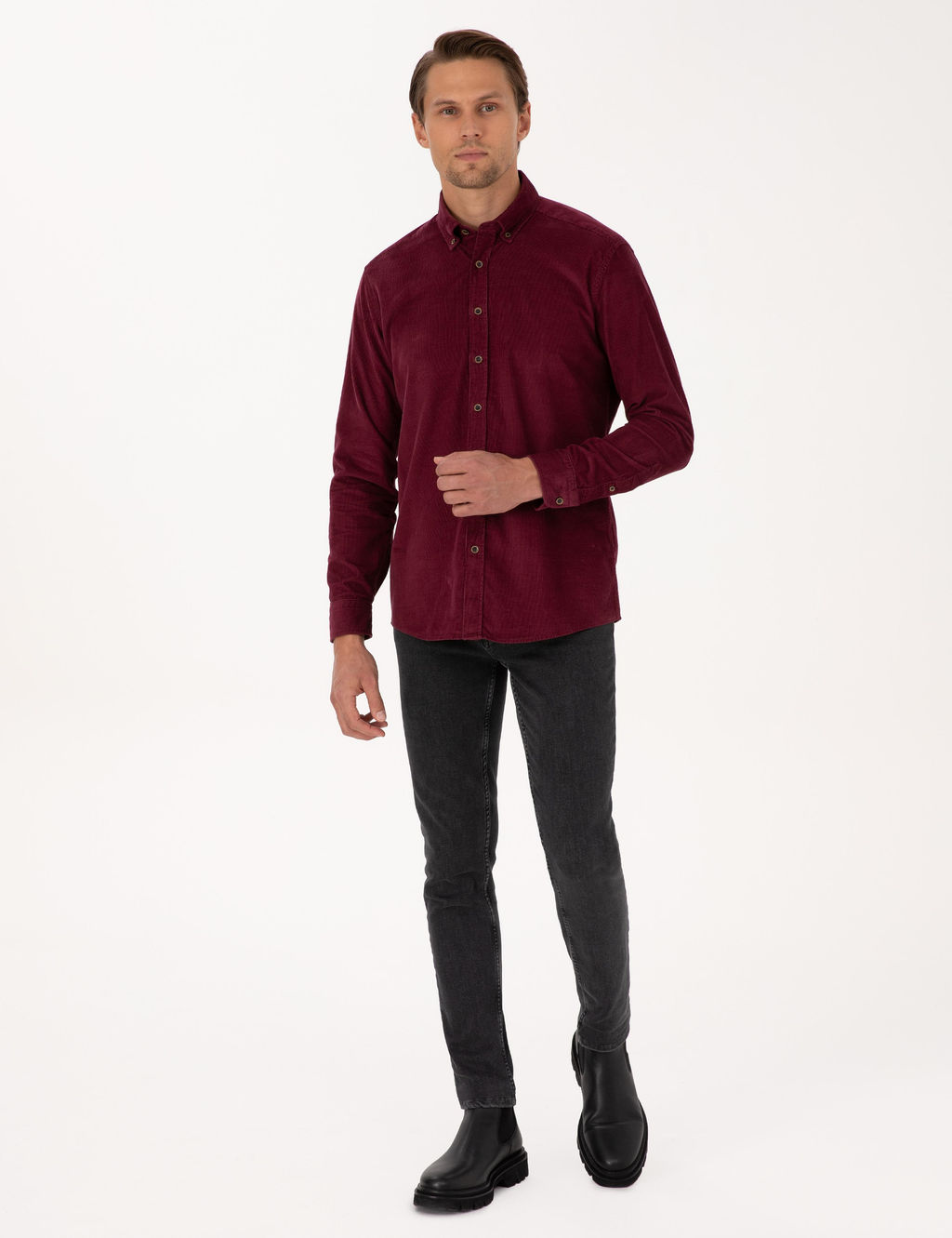 Bordo Regular Fit Uzun Kollu G_mlek - Pierre cardin фото 4