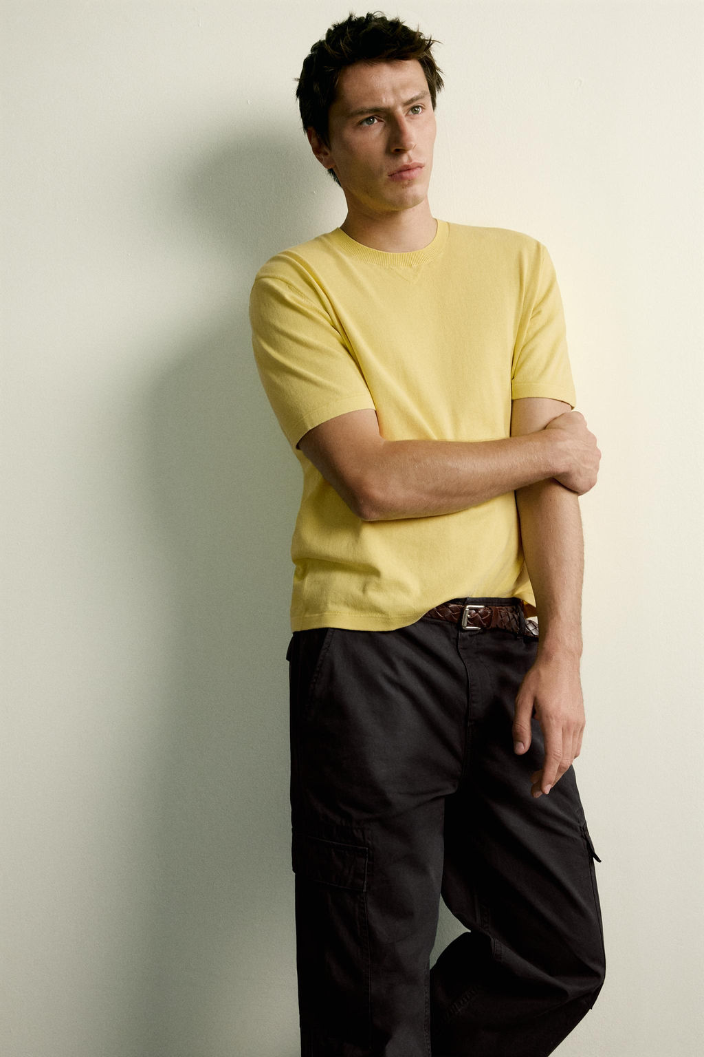 CAMISETA PUNTO REGULAR FIT / Amarillo claro - Zara фото 6