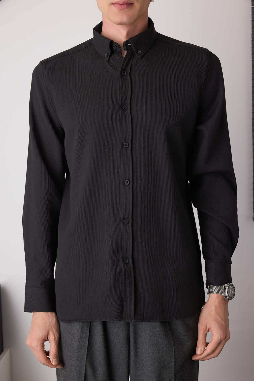 Beyaz Fitted Erkek Gomlek TMNAW26GO00002 - Trendyolmilla фото 12