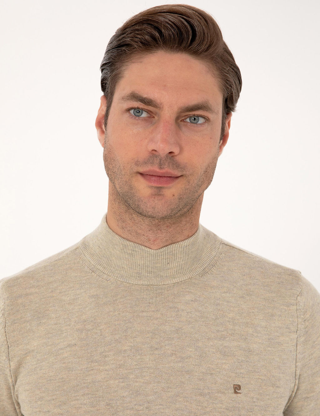 Kum Melanj Slim Fit Yar_m Bal_k__ Yaka Basic Triko Kazak - Pierre cardin фото 2