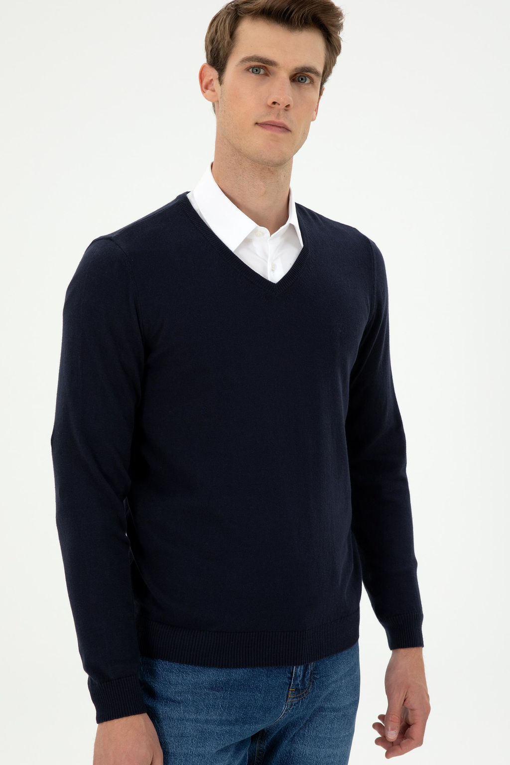 Erkek Lacivert Basic Kazak