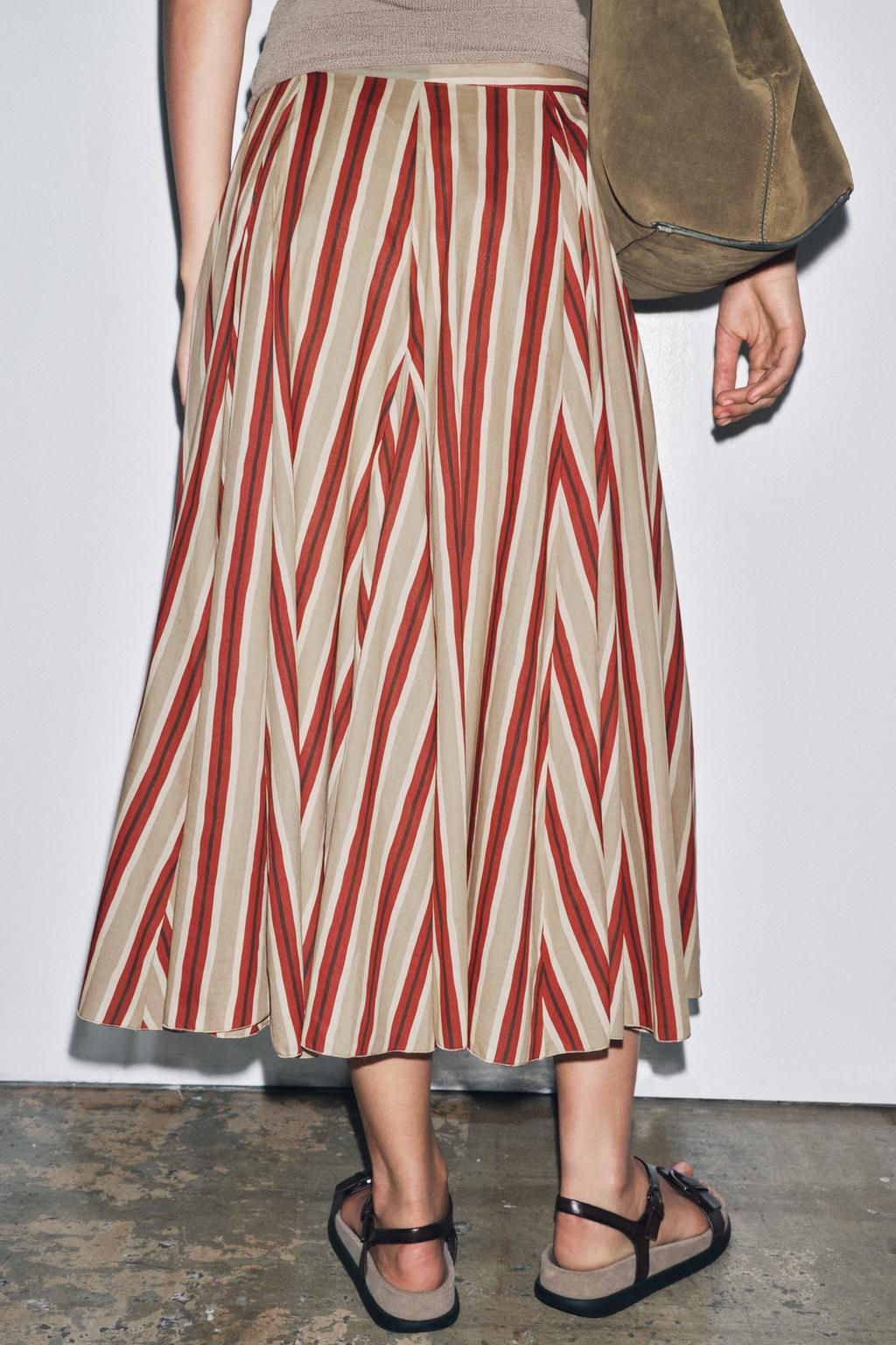 ZW COLLECTION STRIPED MIDI SKIRT - Zara фото 2
