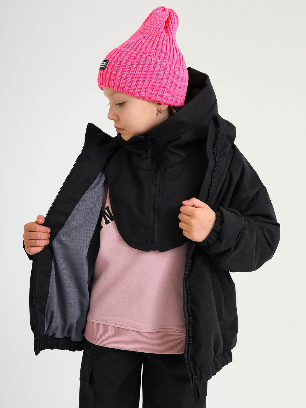 Куртка-бомбер VELUR, черная - Inzibe фото 5