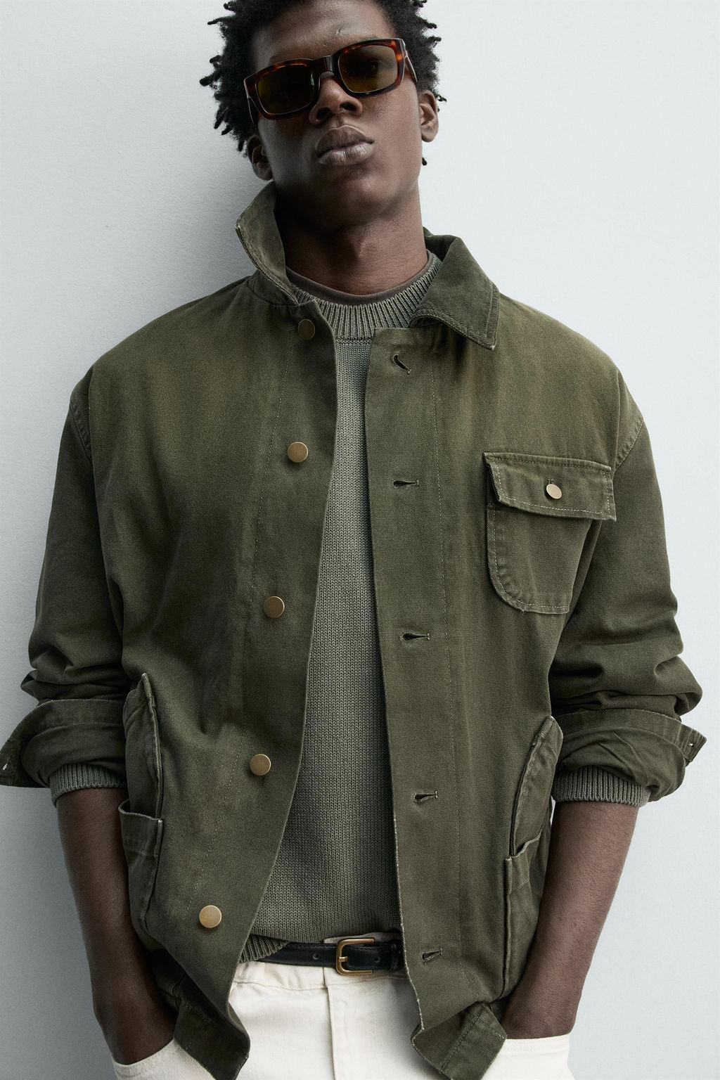 WASHED JACKET WITH COMBINED COLLAR - Zara фото 16