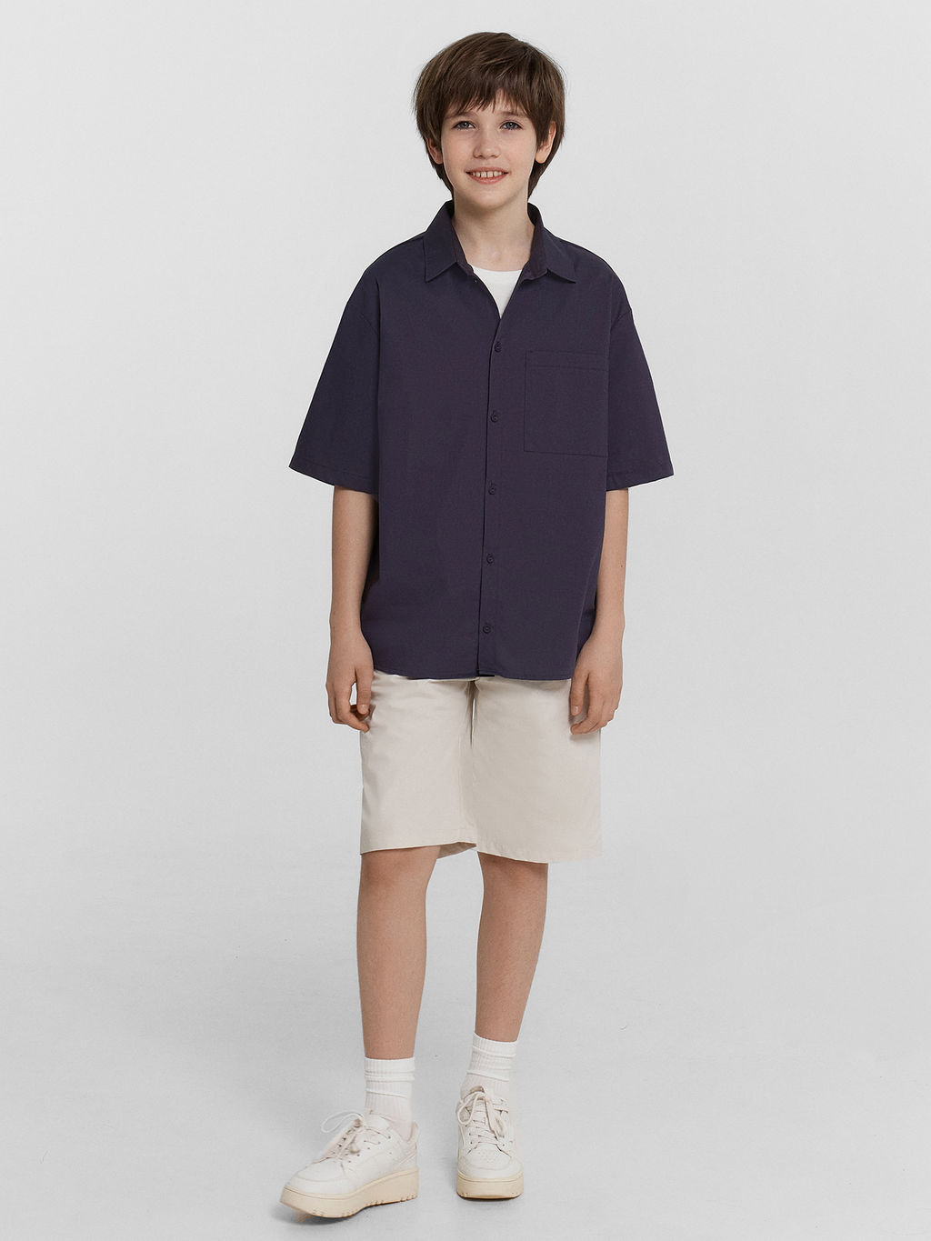 Рубашка для мальчиков серая с коротким рукавом - Mark formelle фото 3