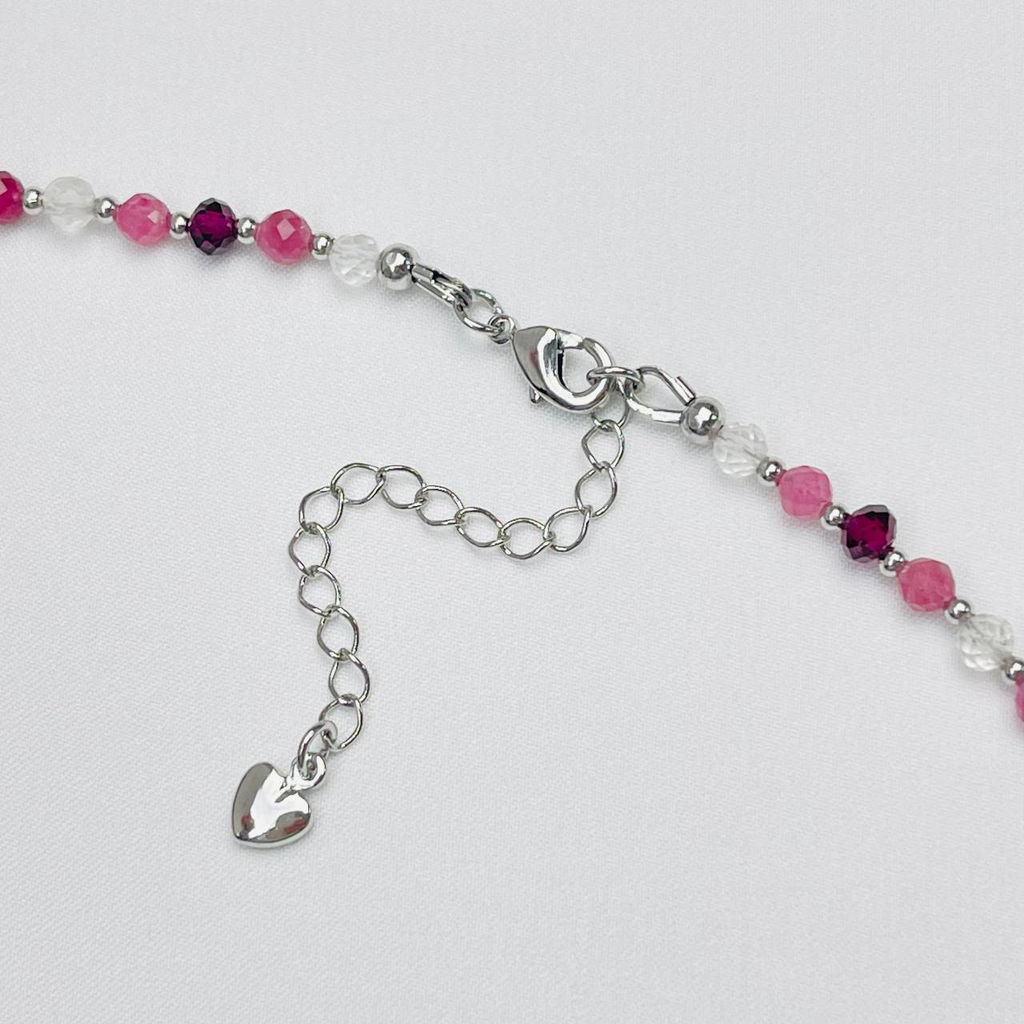 Колье для "Козерога" из Турмалина,Горного Хрусталя и Граната 38 см +