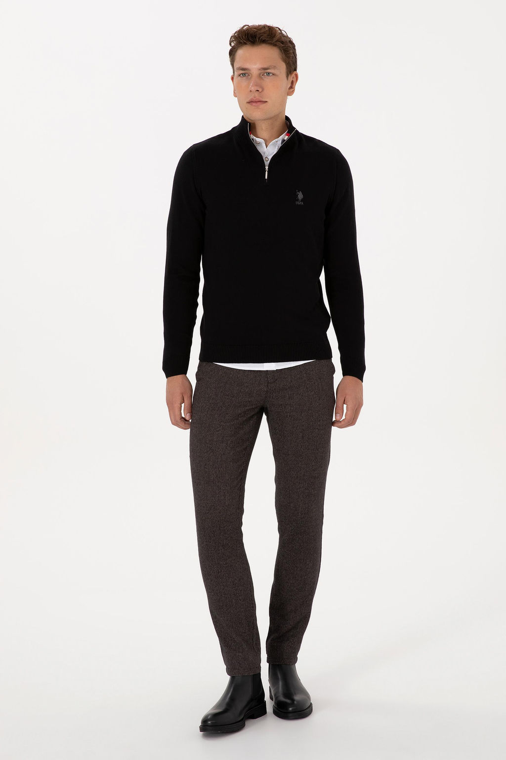 Erkek Koyu Kahverengi Slim Fit Kanvas / Chino Pantolon