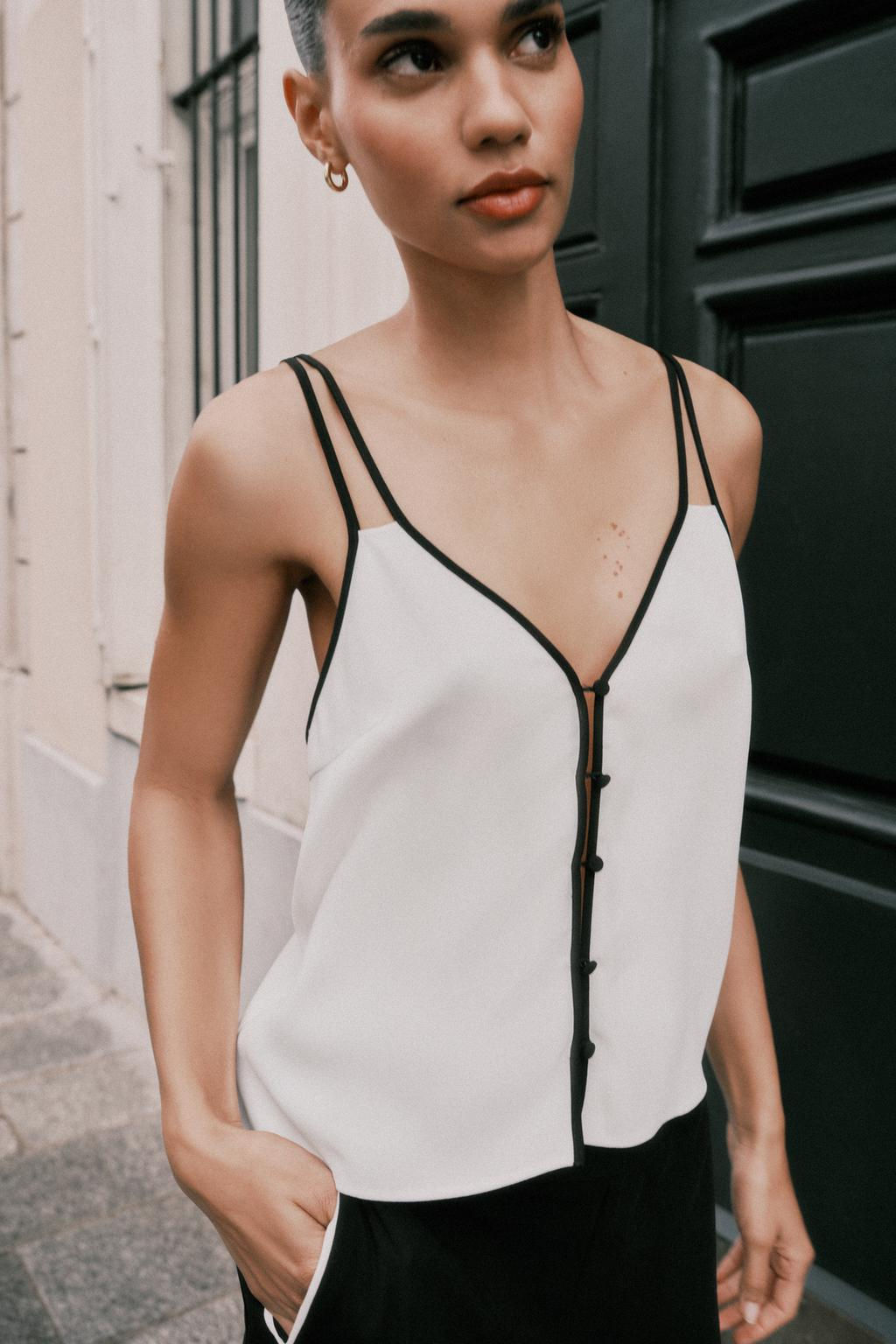 CONTRAST TRIM CAMISOLE TOP - Zara фото 2