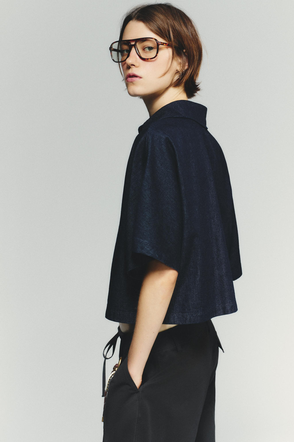 TRF DENIM SHIRT WITH POLO COLLAR - Zara фото 12