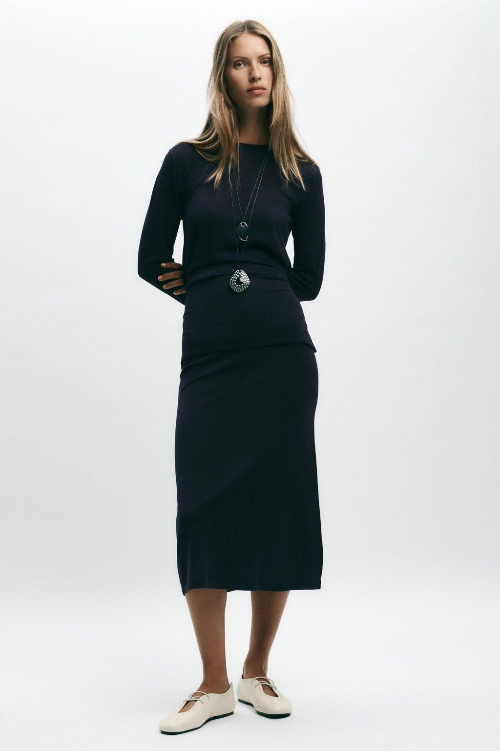 PLAIN KNIT MIDI SKIRT - Zara фото 6
