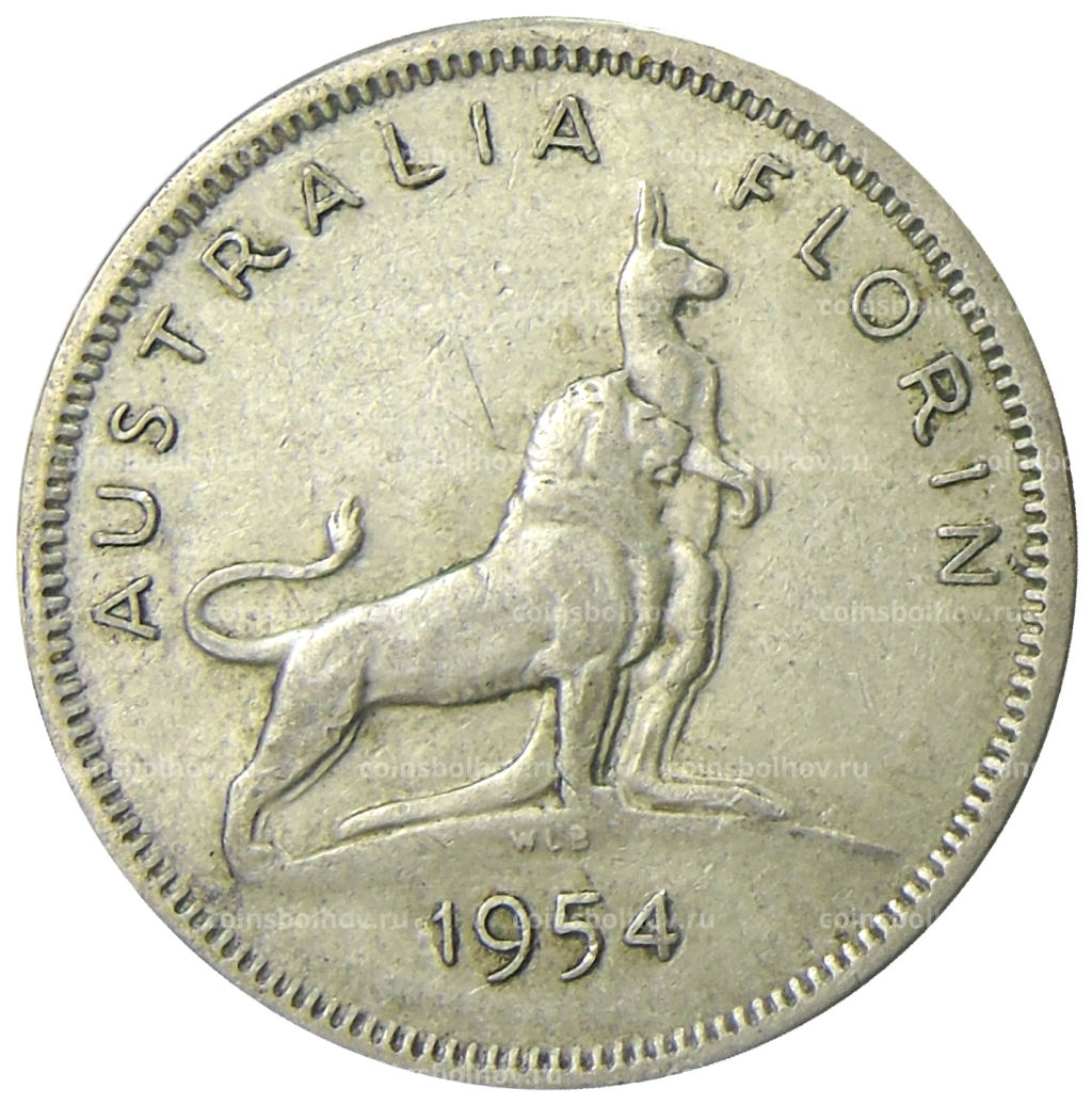 1 флорин (2 шиллинга) 1954 года Австралия  Королевский визит Елизаветы II