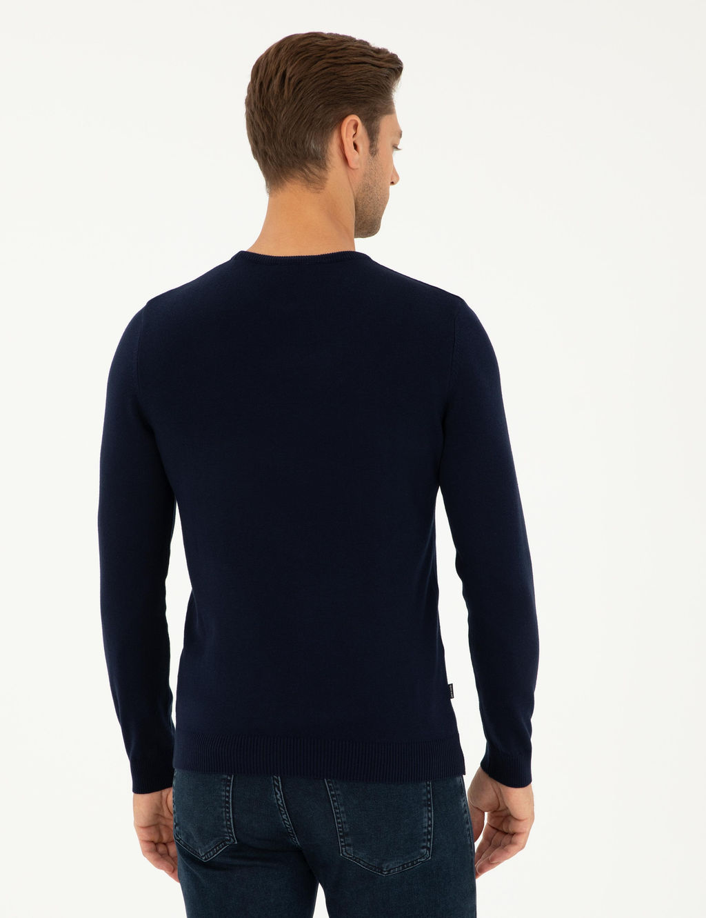 Lacivert Slim Fit Bisiklet Yaka Basic Triko Kazak - Pierre cardin фото 5