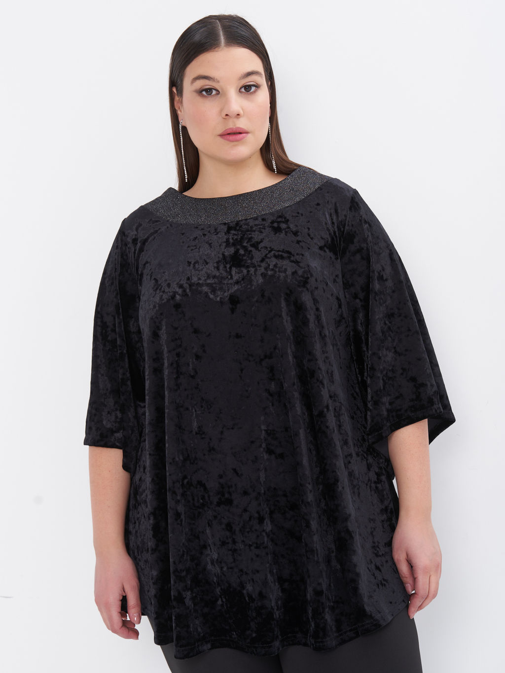 Блузка из бархата TU03611BLK01 - Артесса фото 6