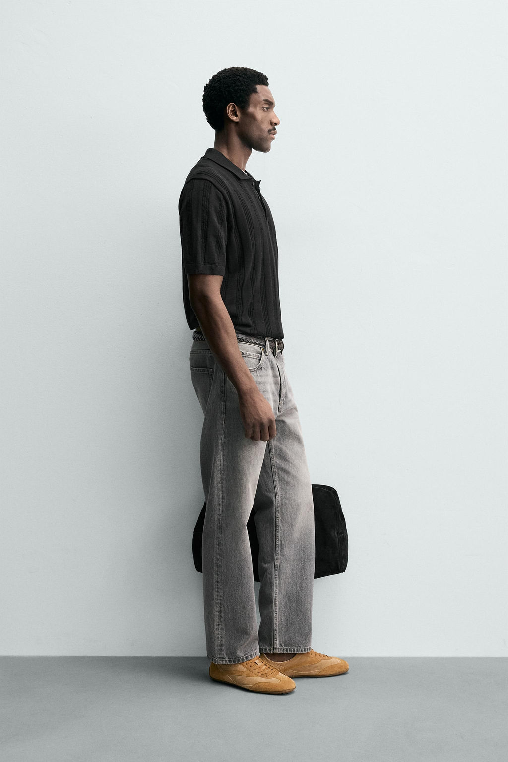 POLO PUNTO REGULAR FIT ESTRUCTURA / Negro - Zara фото 4