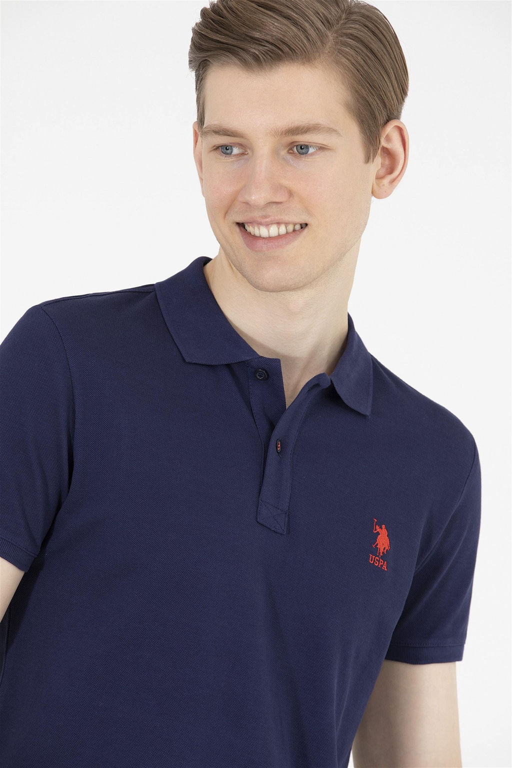 U. S. Polo Assn Мужская темно-синяя базовая футболка с воротником-поло - U.s. polo assn фото 9