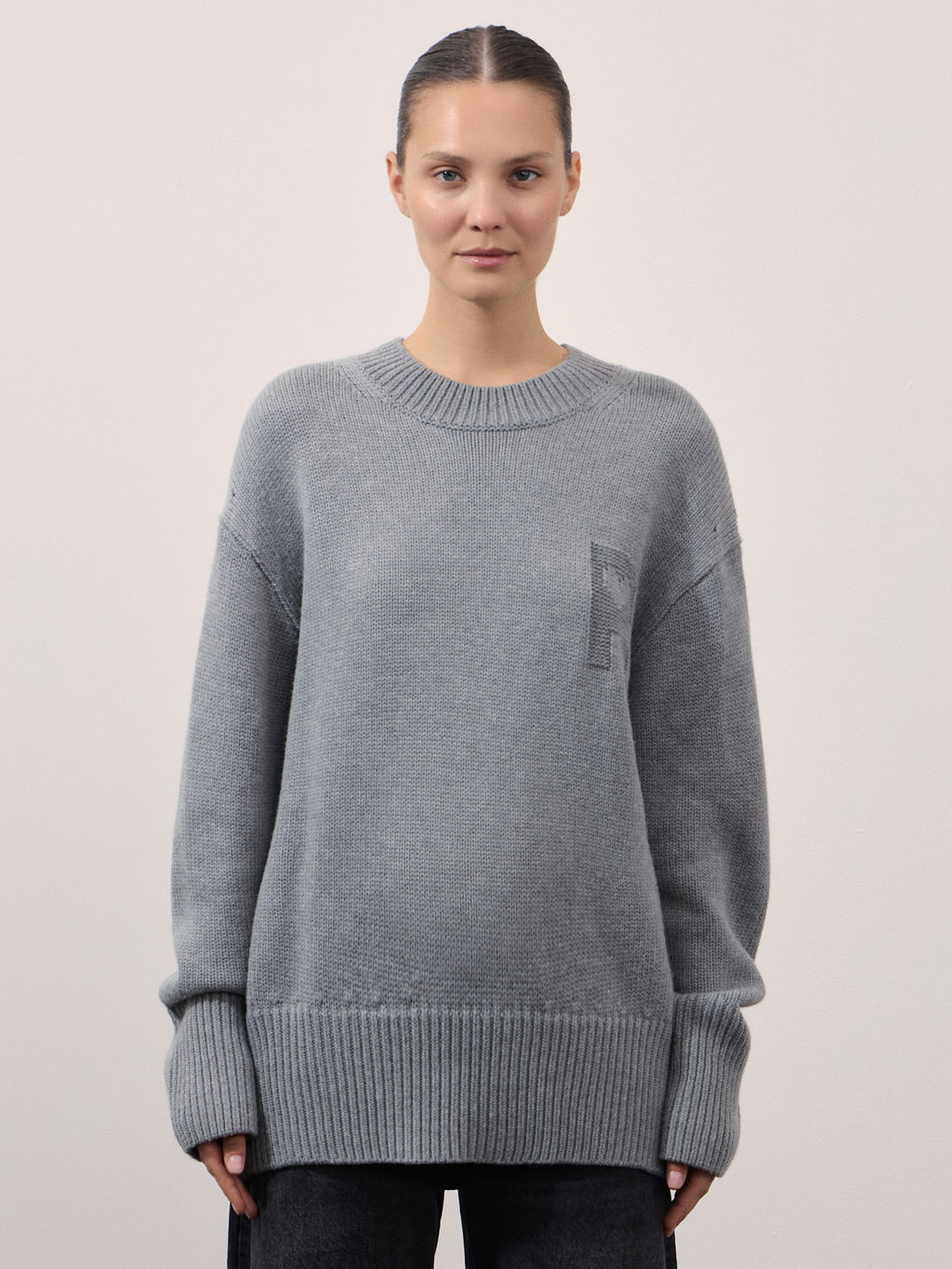 Оверсайз джемпер с шерстью в составе / Zarina  фото 4