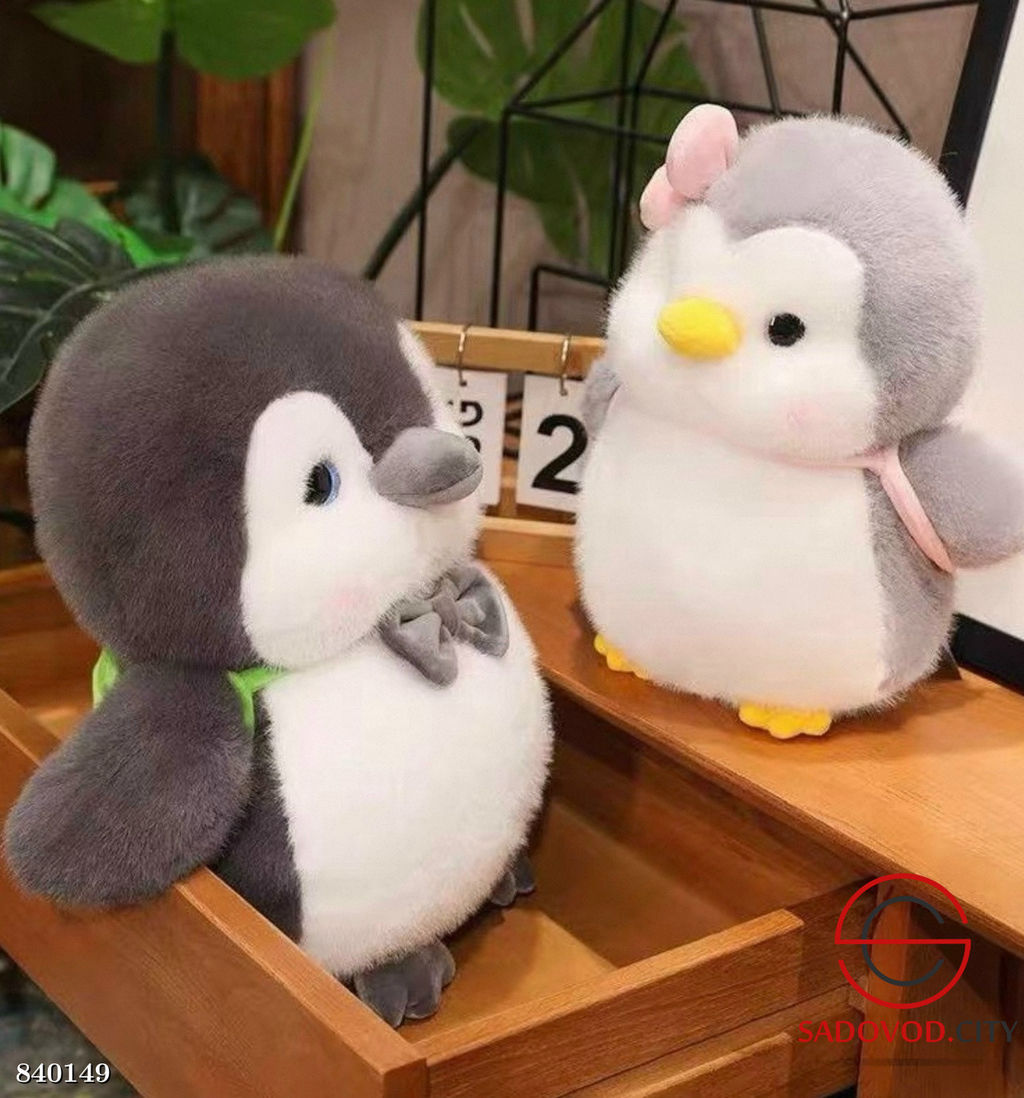 Плюшевая мягкая игрушка пингвин с рюкзаком