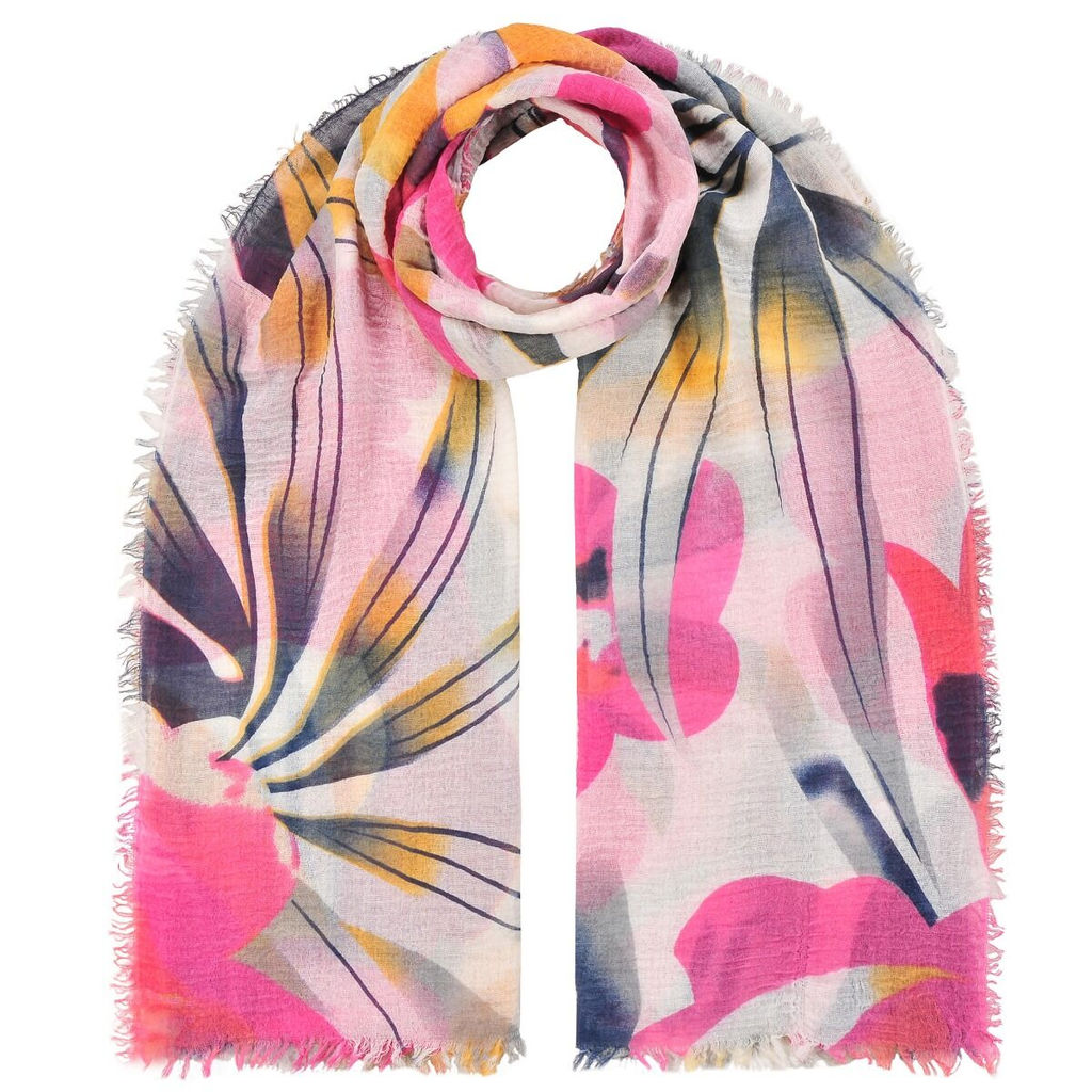 Палантин из ткани с эффектом крэш разноцветного цвета