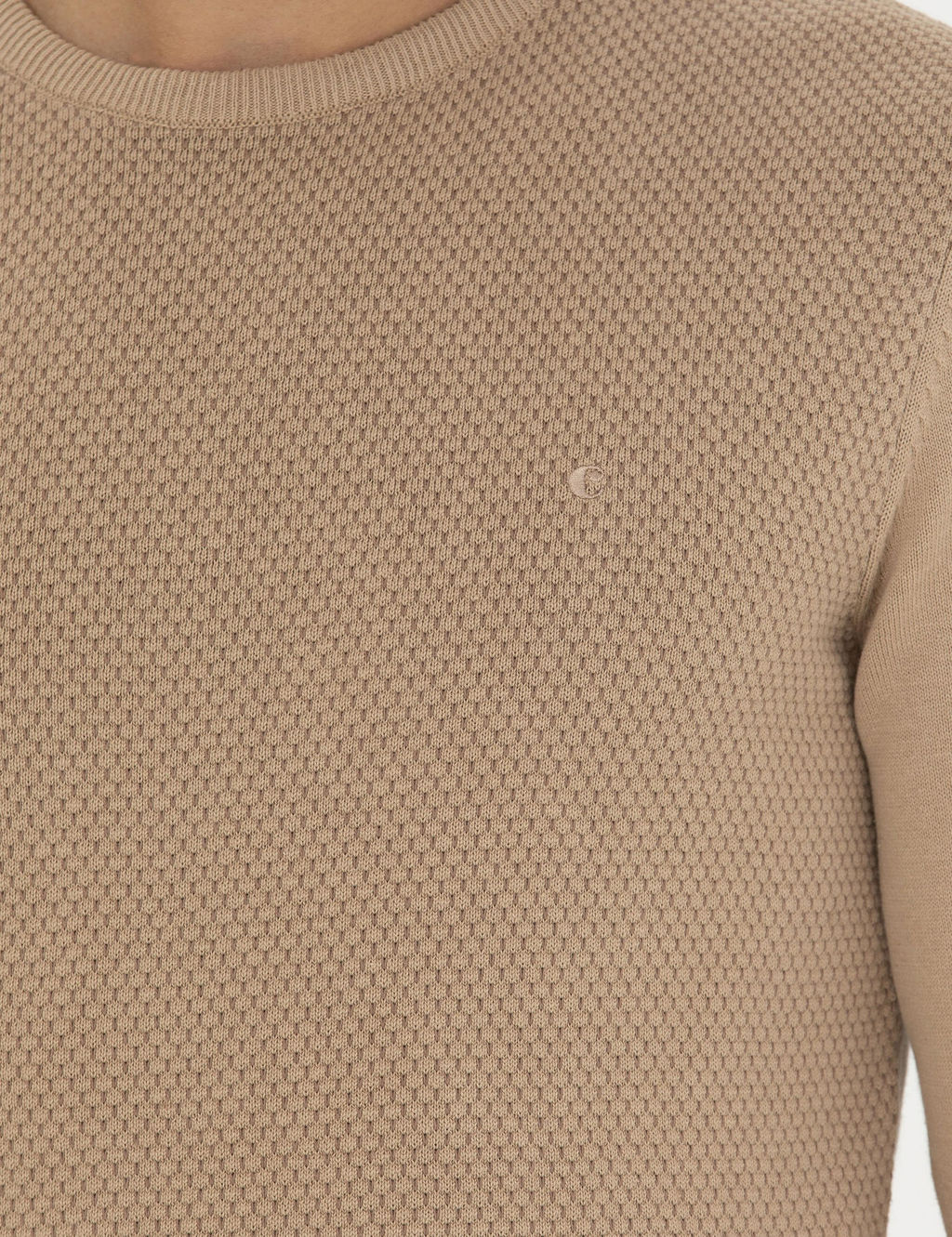 Верблюжий трикотаж приталенного кроя с круглым вырезом - Cacharel фото 7