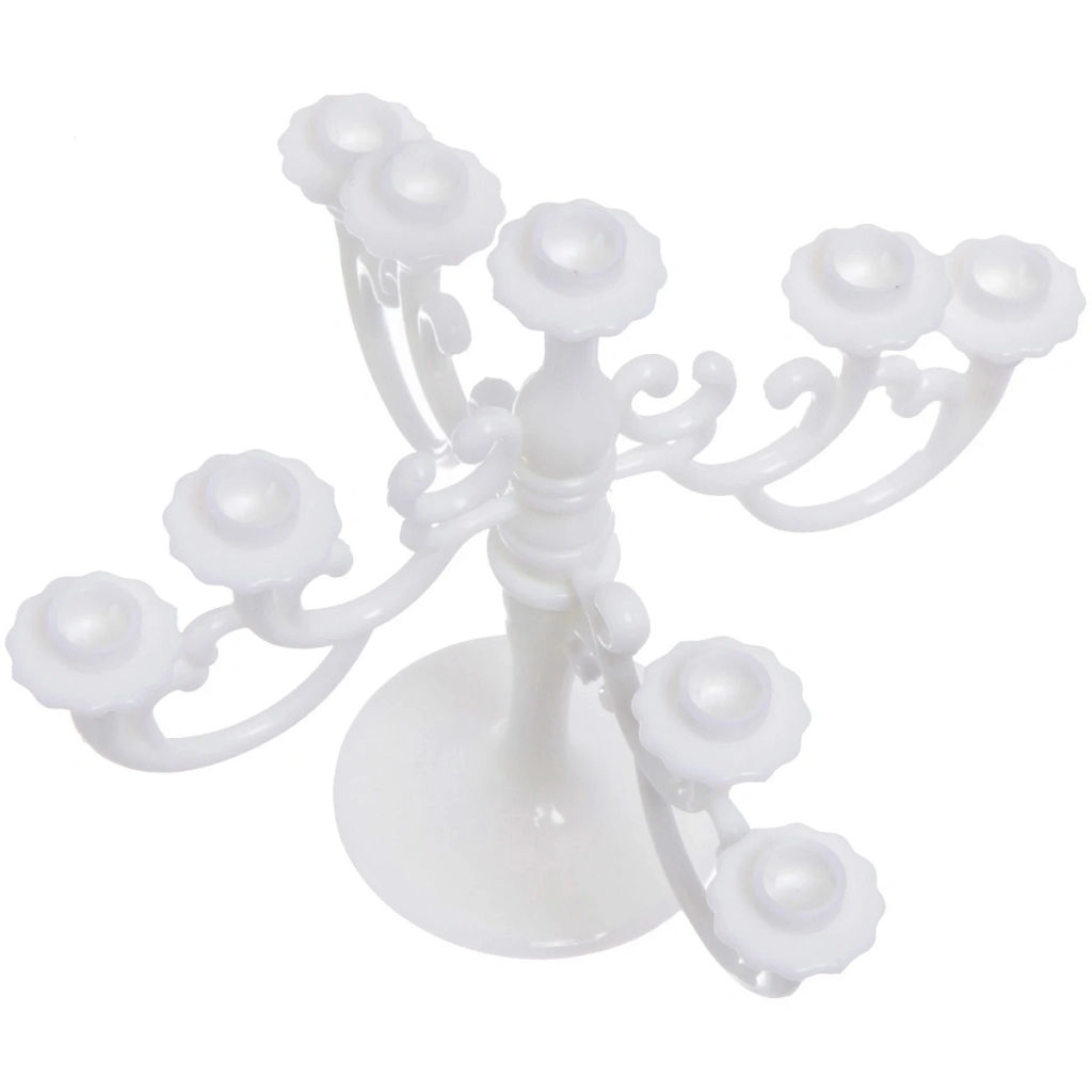 Цена за 2 шт. Свечи для торта "Торжество" 9 шт. с канделябром 13,5*13 см, Белый