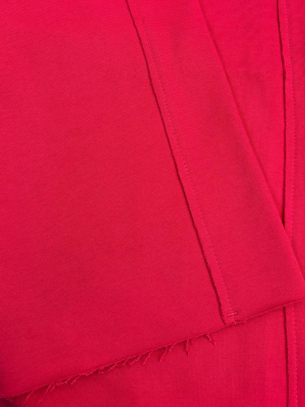 Брюки из футера для девочки с лампасом 22-5698 красный - Mini maxi фото 5