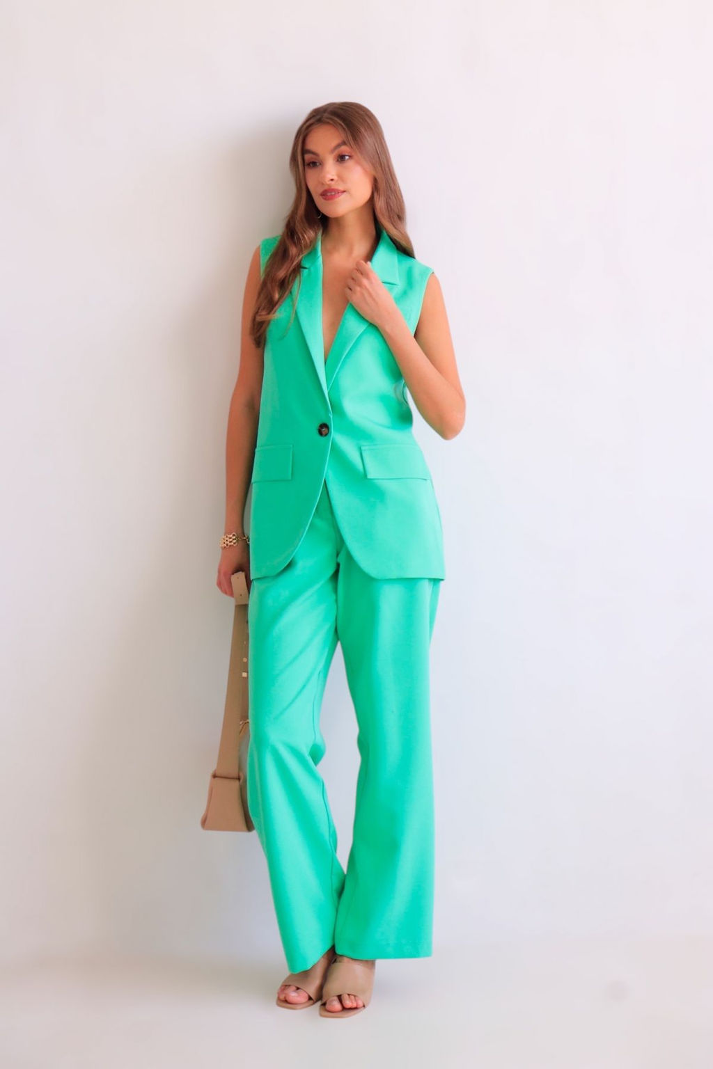 Martichelli Костюм с жилетом бирюзовый фото 7