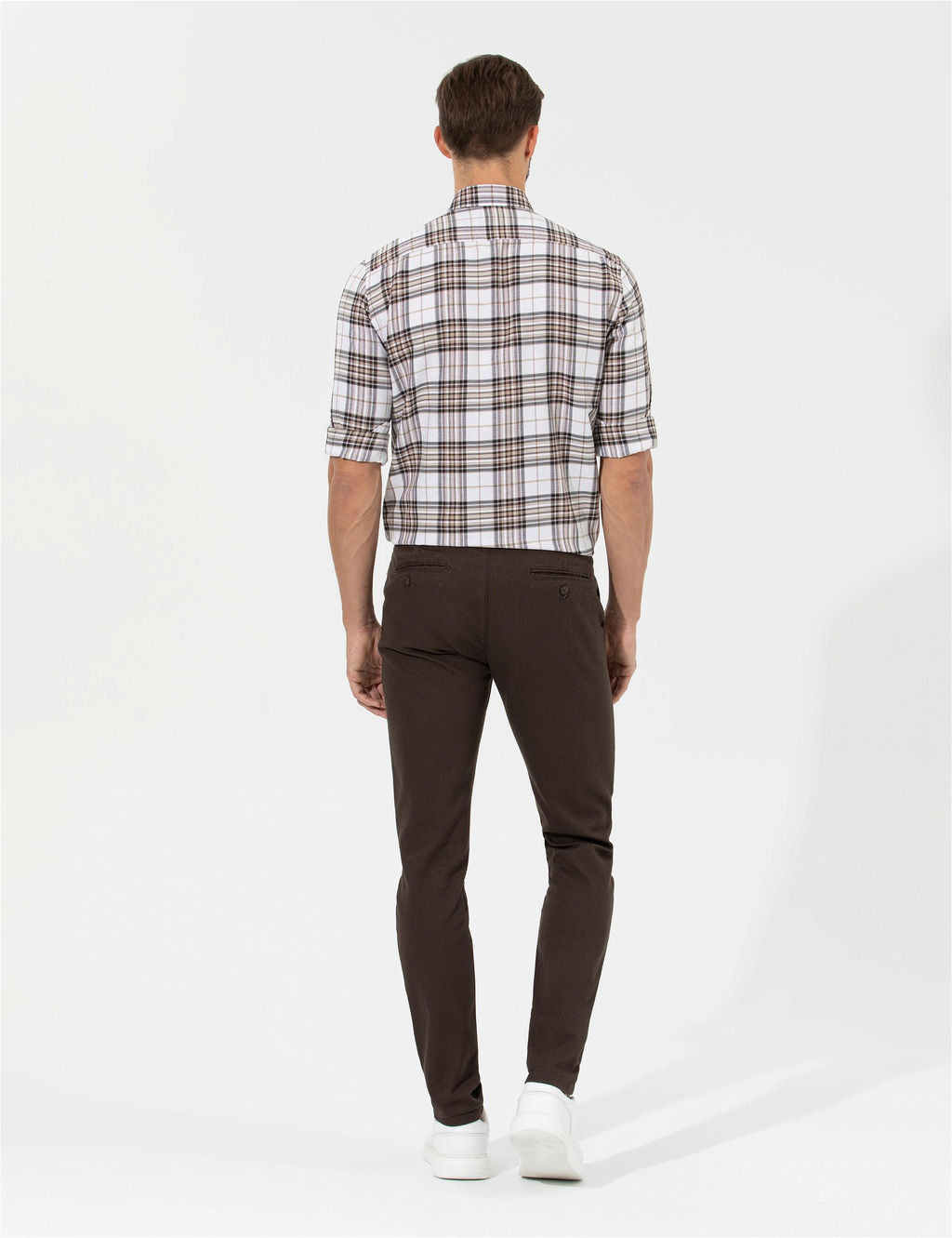 Kahverengi Slim Fit Kanvas Pantolon