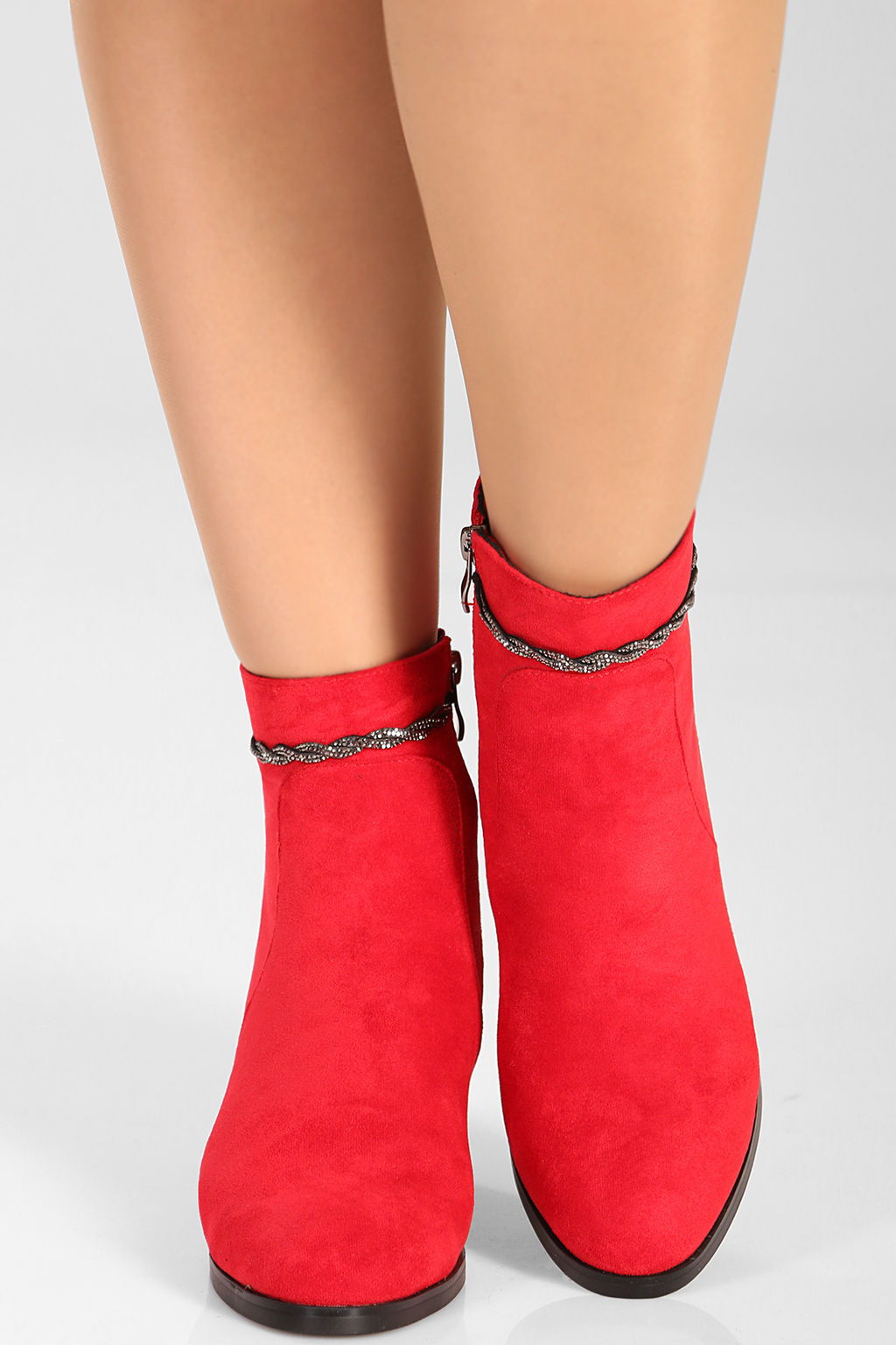 Ботинки женские красные