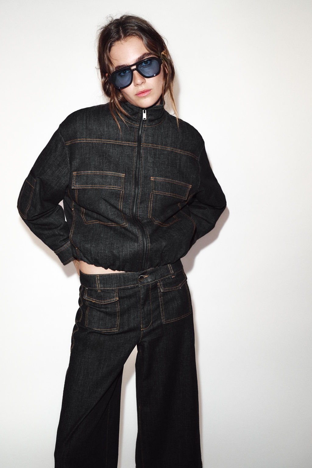 HIGH-NECK PUFFER BOMBER JACKET - Zara фото 2