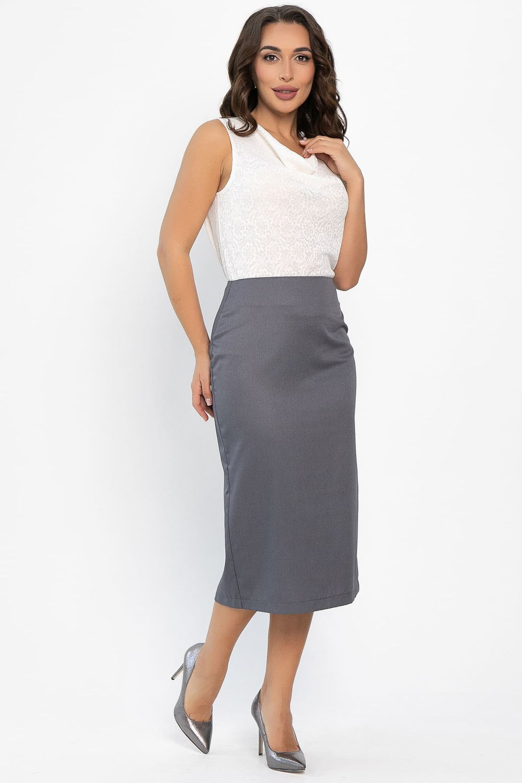 Юбка Эмма (темно-серая) Ю14166-25М - Lt collection фото 3