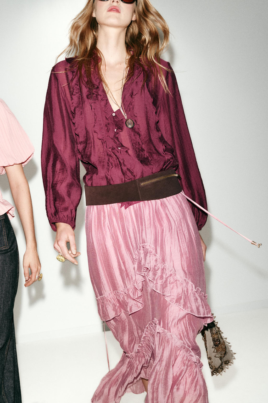 RUFFLED MIDI SKIRT - Zara фото 26