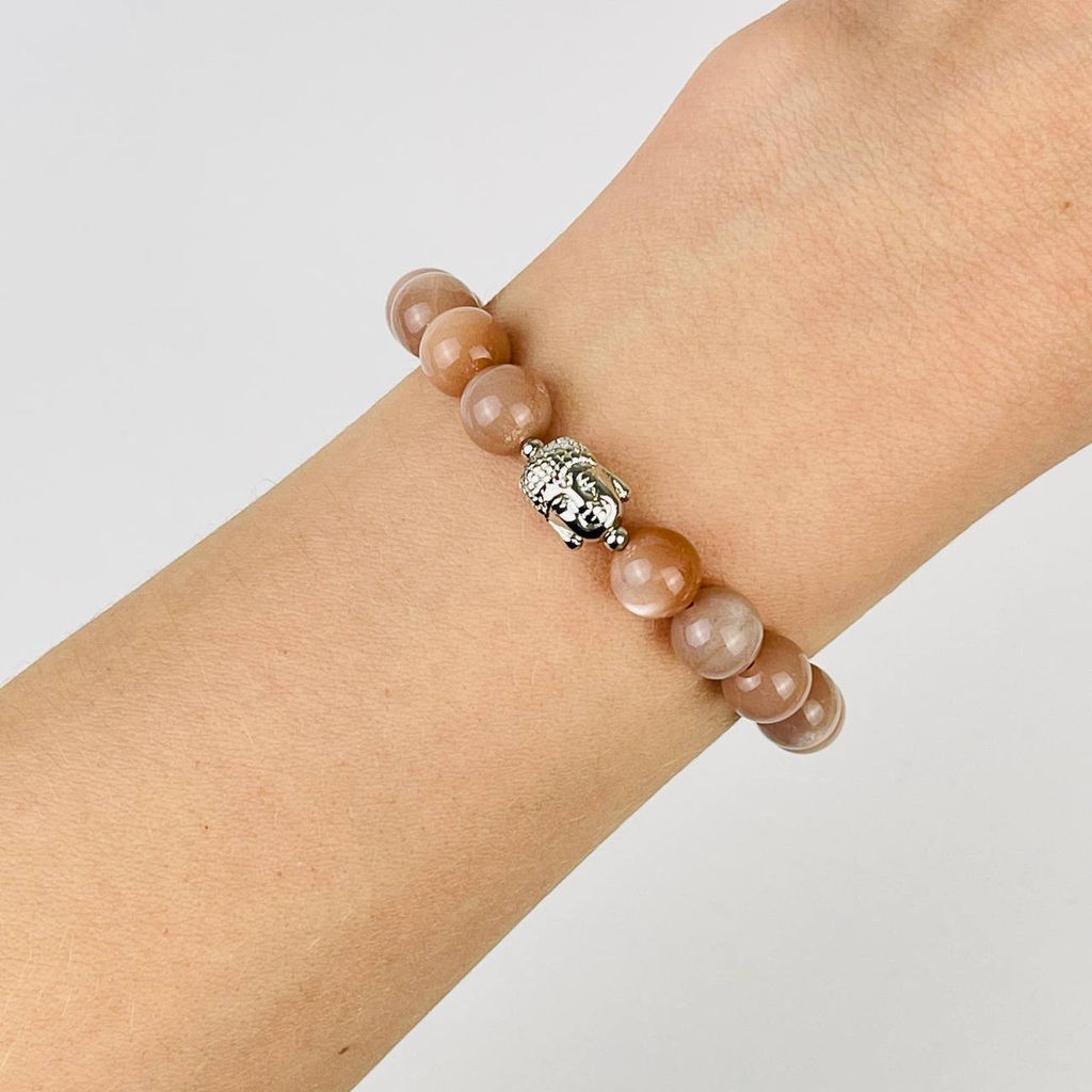 Браслет Будда из Лунного камня 18 см