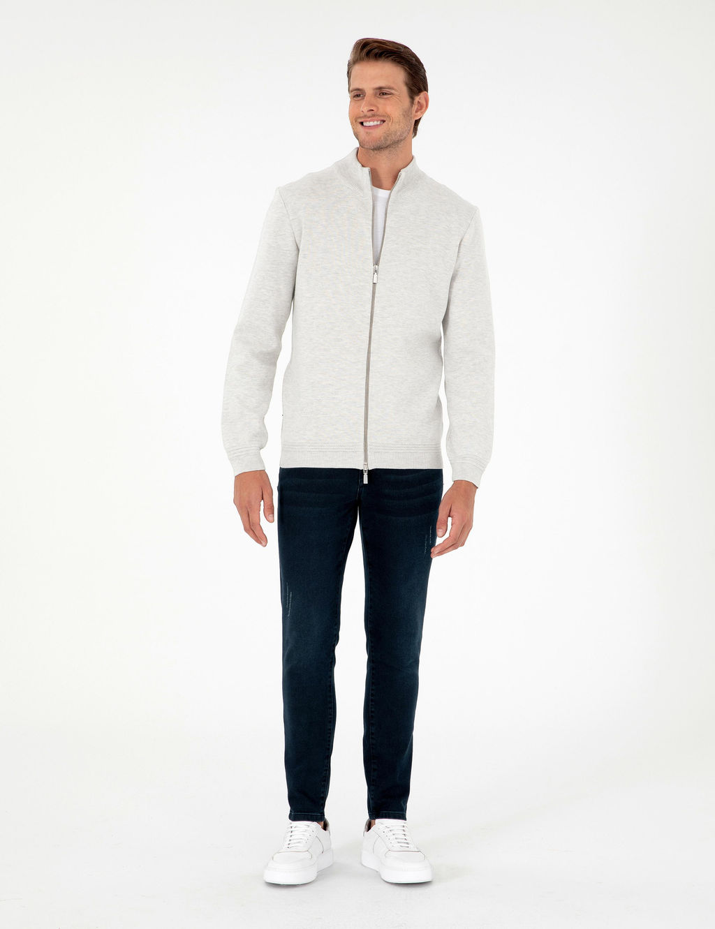 A__k Gri Melanj Regular Fit Fermuarl_ Triko H_rka - Pierre cardin фото 4