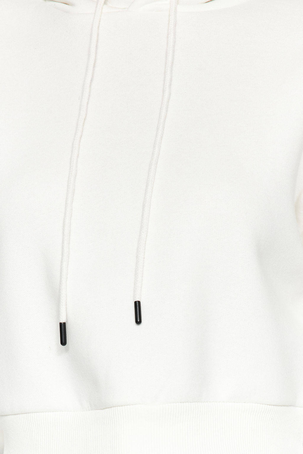 TRENDYOLMILLA Ekru Kal?n Ici Polarl? Kapusonlu Rahat Kesim Crop Basic Orme Sweatshirt TWOAW24SW00105  фото 16