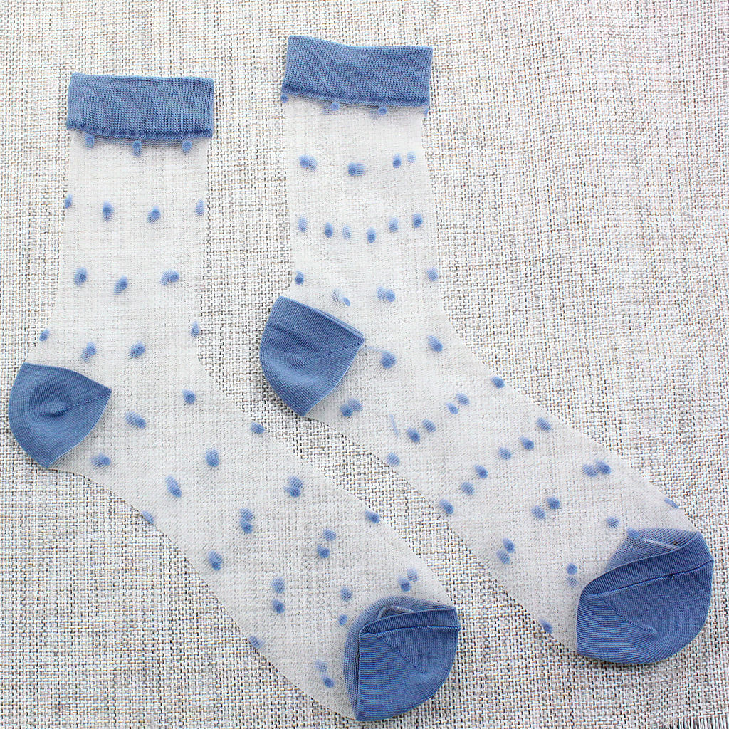 Носки Прозрачные Летний горошек Голубые - Krumpy фото 2