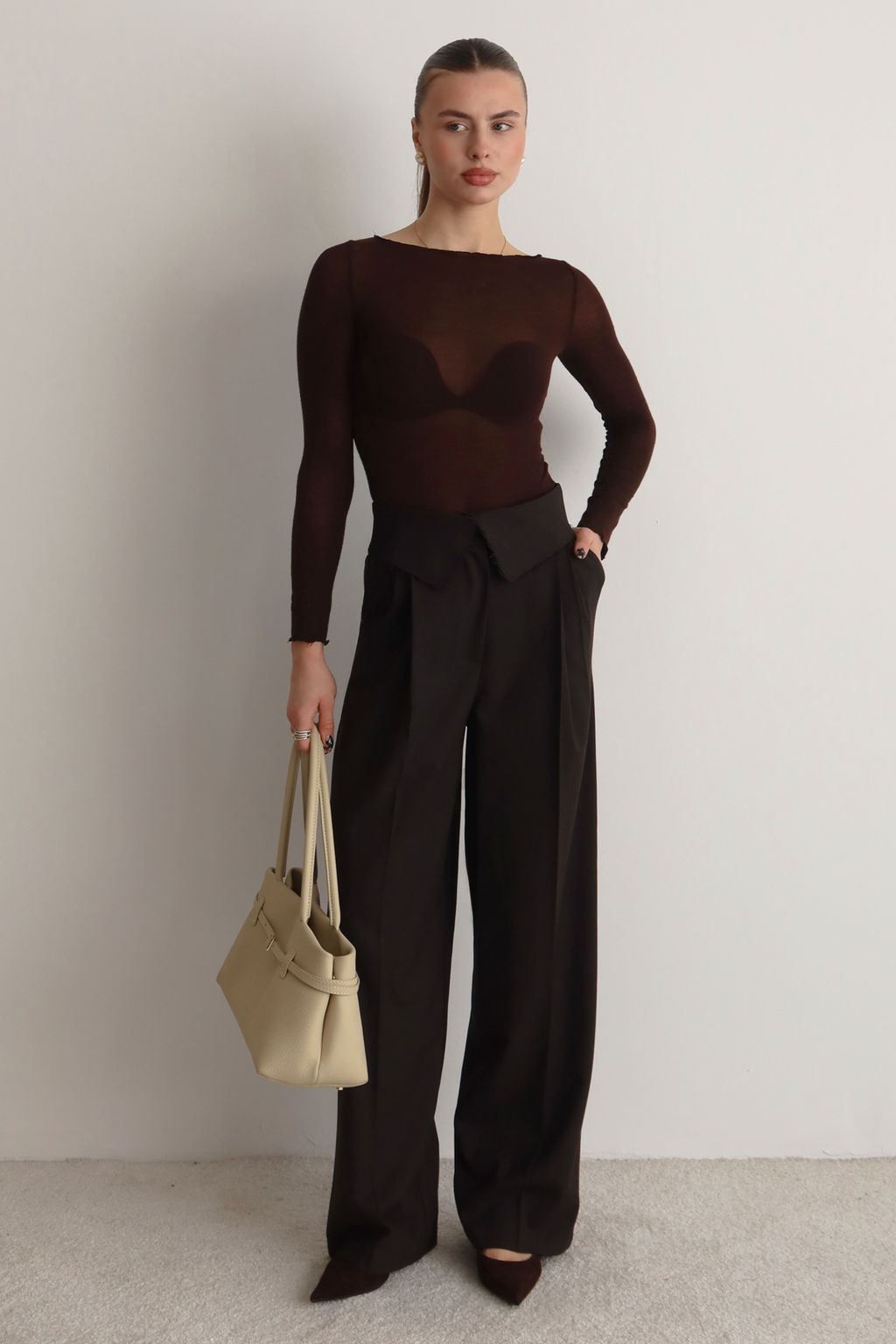 Koyu Kahverengi Pantolon TWOAW26PL00159