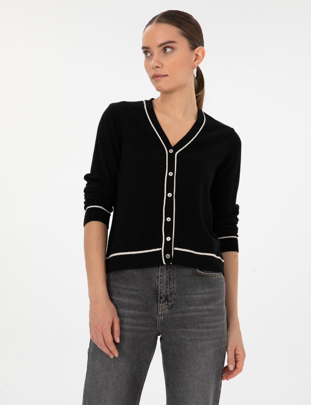 Siyah Slim Fit Triko H_rka
