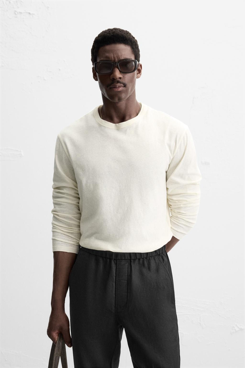 COTTON - HEMP T-SHIRT - Zara фото 9