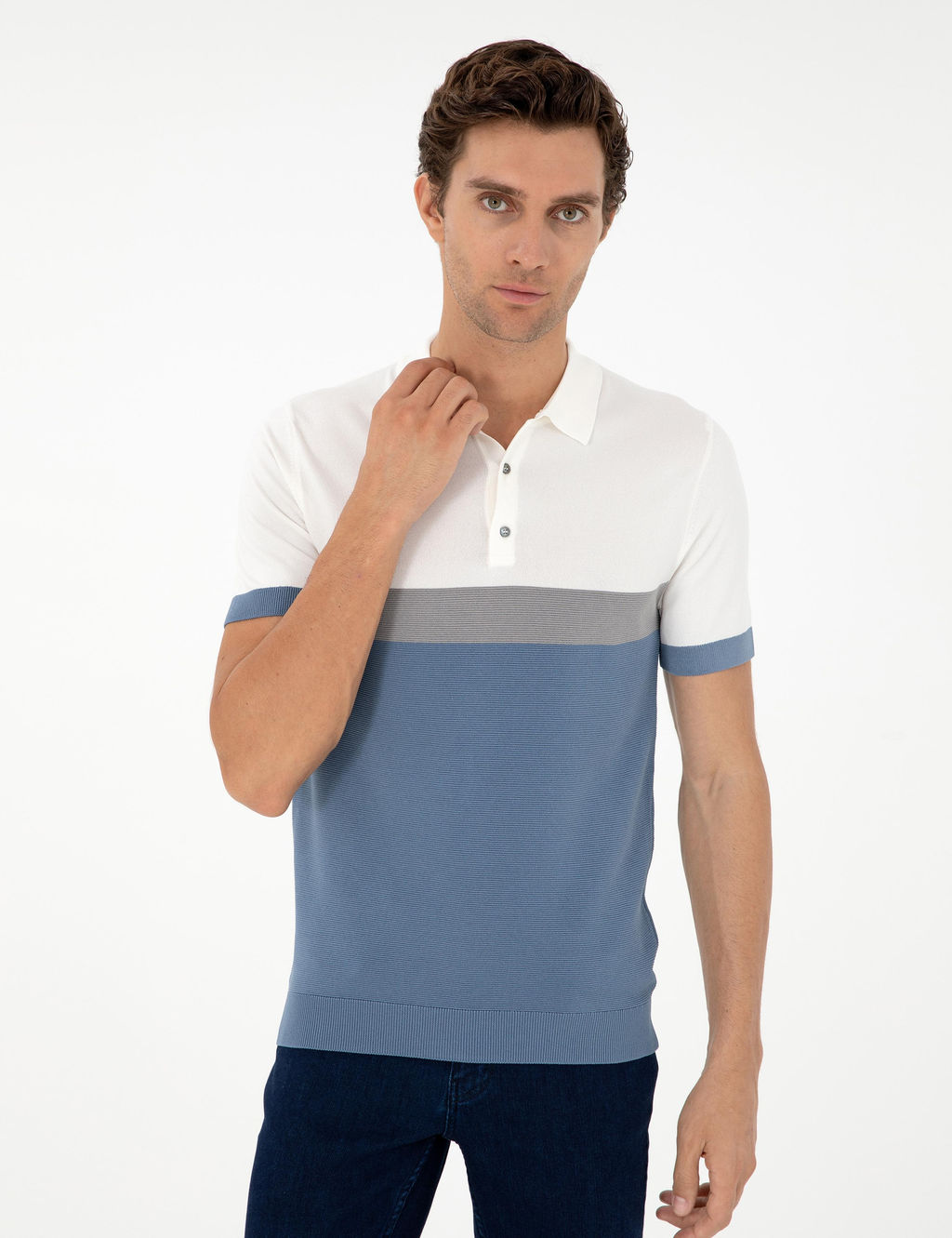 Mavi Slim Fit Polo Yaka Keten Kar___ml_ Triko T-shirt