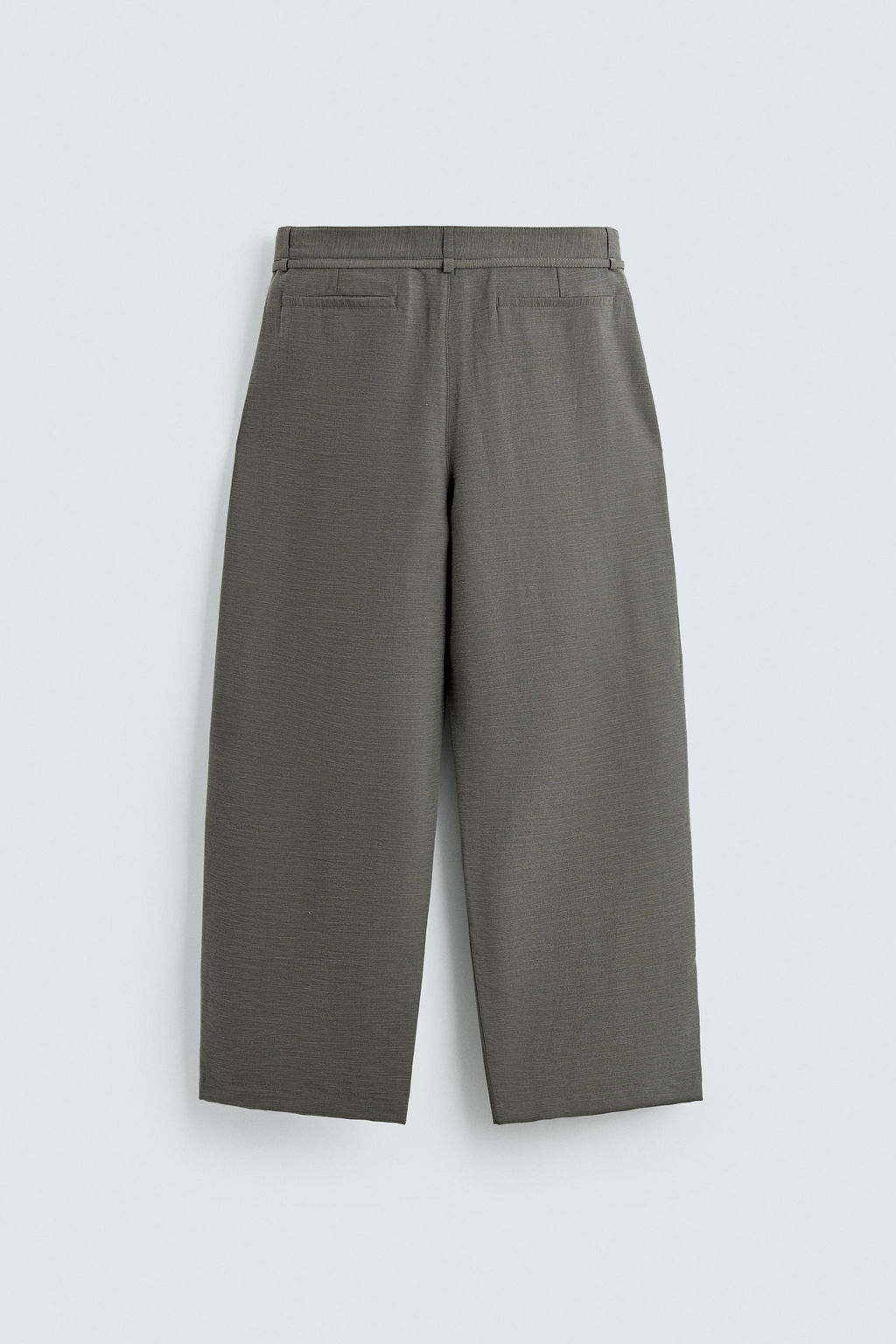 PANTAL?N BALLOON FIT PLIEGUES CINTUR?N / Verde gris - Zara фото 7