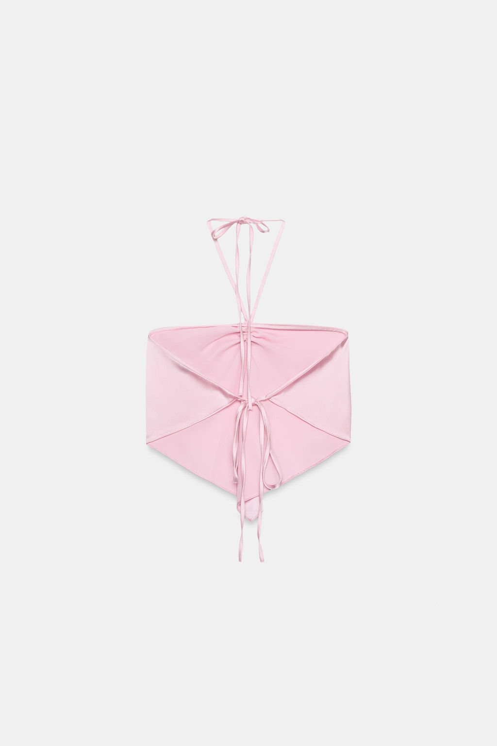 TOP SATINADO CUELLO HALTER / Rosa - Zara фото 6