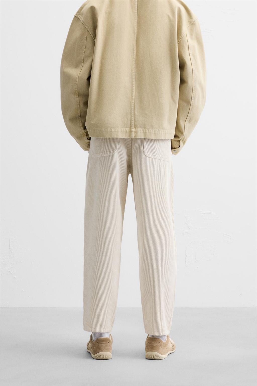 CORDUROY CARROT FIT TROUSERS - Zara фото 21