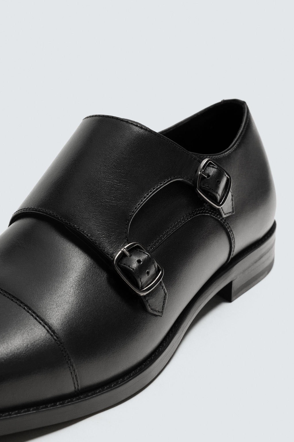 LEATHER DOUBLE MONK STRAP SHOES