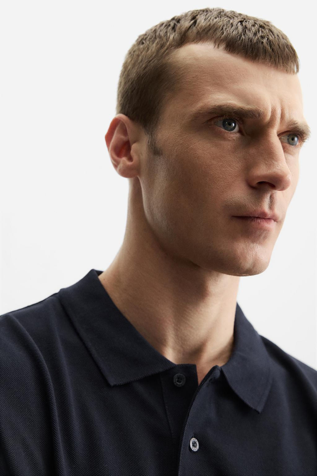 WASHED TEXTURED PIQUE POLO SHIRT - Zara фото 19