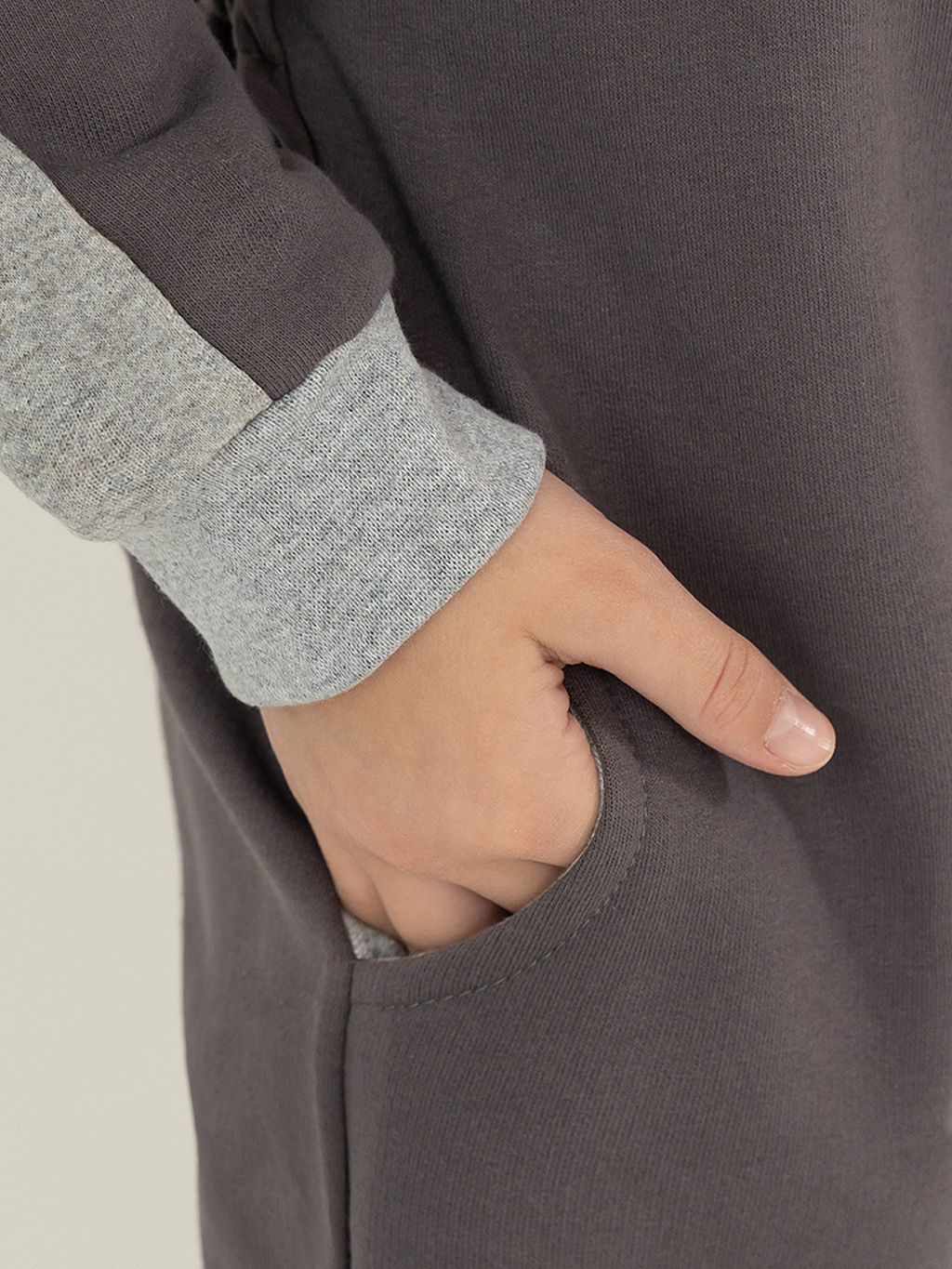 Комбинезон детский с капюшоном серый актив спорт