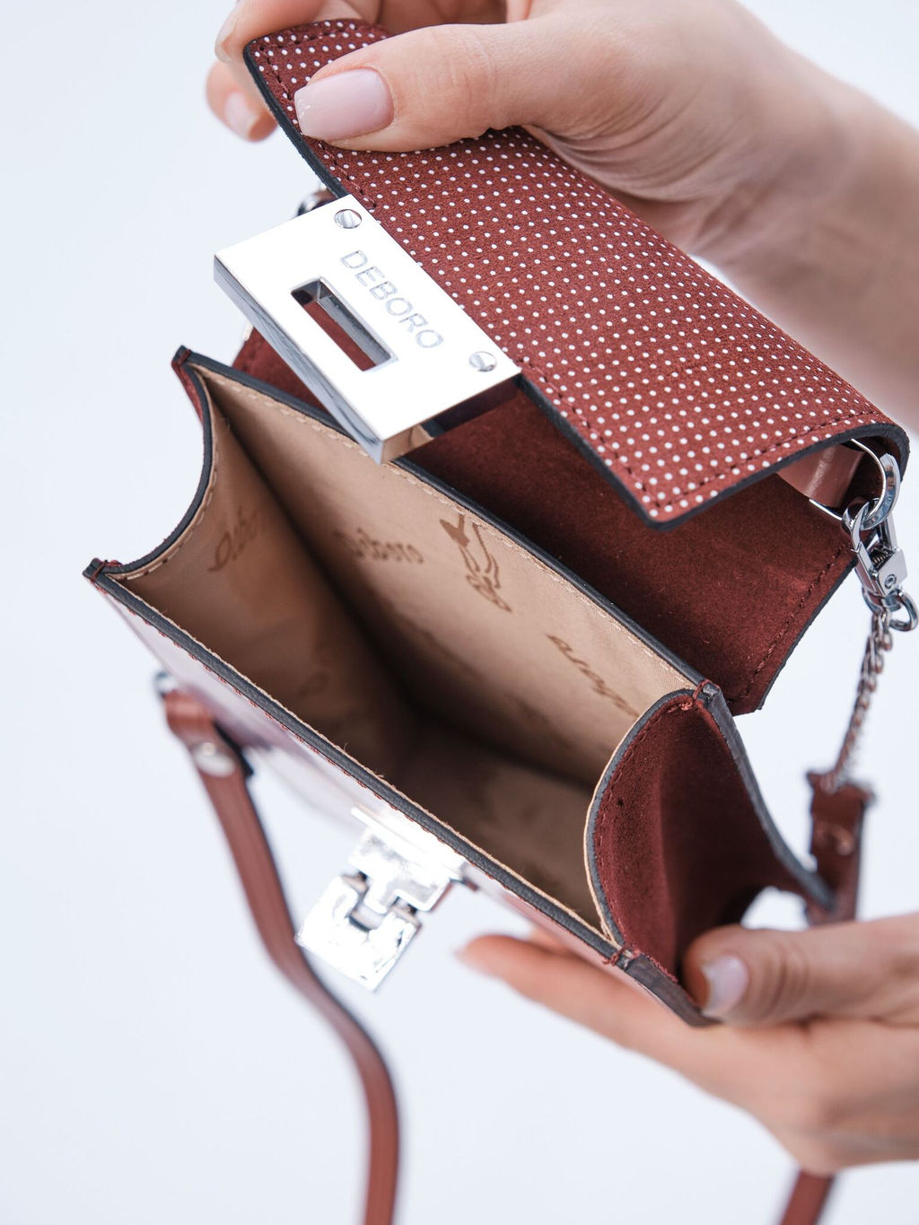 Сумка кожаная на плечо Deboro 30350 бордо