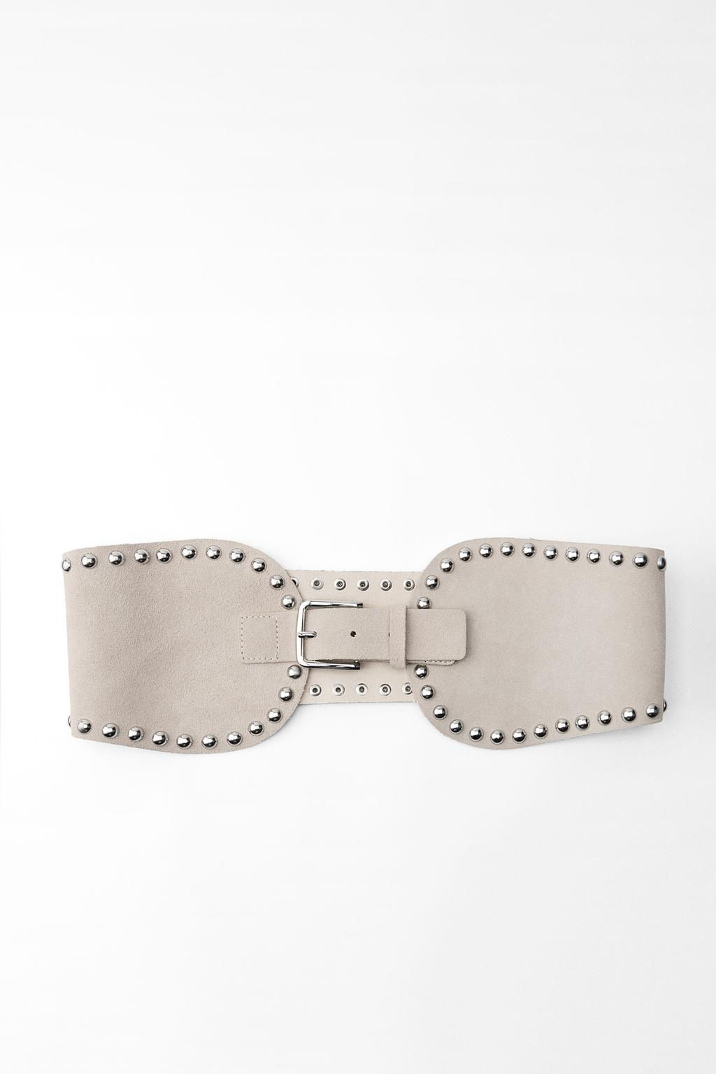 STUDDED LEATHER CORSET BELT - Zara фото 3