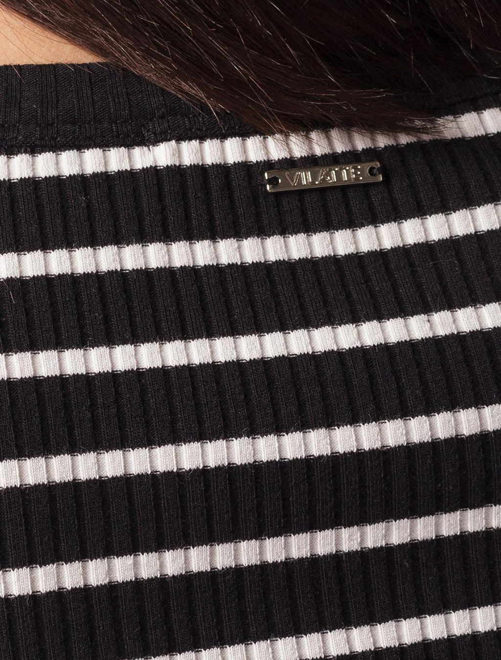 VILATTE / Лонгслив из трикотажа в широкий рубчик  фото 3
